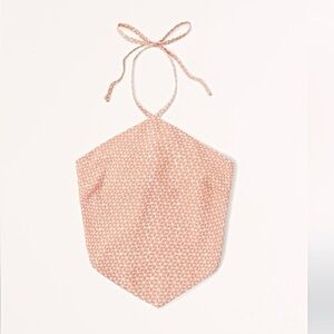 Abercrombie & Fitch Womens Satin Scarf Tank Top Halter Shirt Cropped Size Small